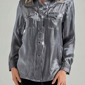 Wrangler Silver Blouse with Lustrous Finish